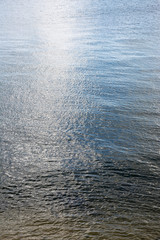 View on water of the IJsselmeer in the Netherlands on a bright sunny day. The water is cool, transparent, colorful, calm, fresh and cool. We have to be careful with the waters of the world.