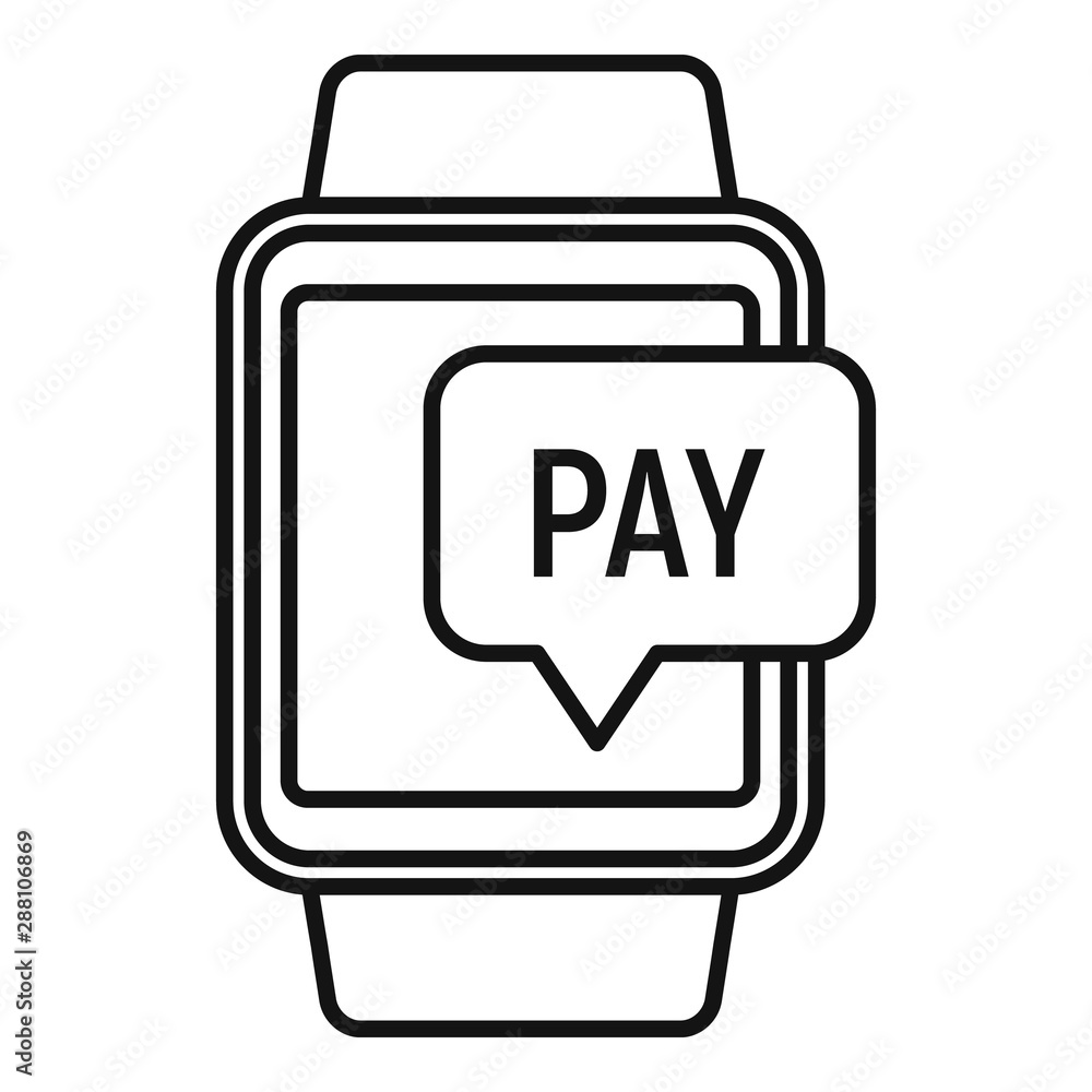 Poster smartwatch nfc payment icon. outline smartwatch nfc payment vector icon for web design isolated on w