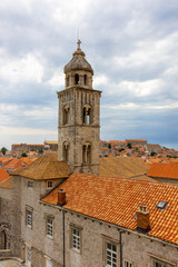 Fototapeta premium Bell tower, Dubrovnik old town architecture, Croatia.