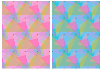 seamless color pattern with triangles and dots
