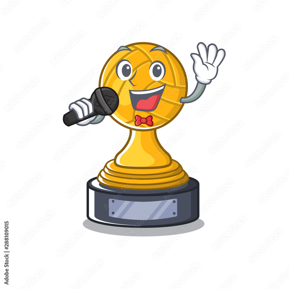 Canvas Prints Singing volleyball trophy in the character shape