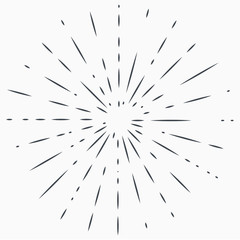 Obraz premium Sun burst, star burst sunshine. Radiating from the center of thin beams, lines