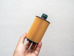 Oil filter. Car fuel filter isolated on white background