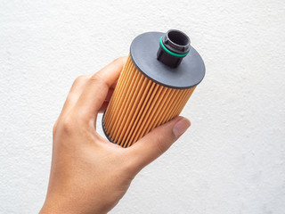 Oil filter. Car fuel filter isolated on white background