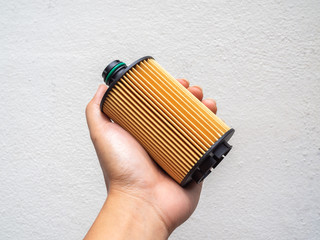 Oil filter. Car fuel filter isolated on white background