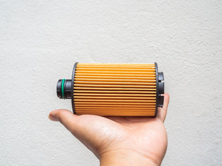 Oil filter. Car fuel filter isolated on white background