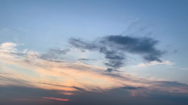 Timelapse with beautiful clouds moving on sky.