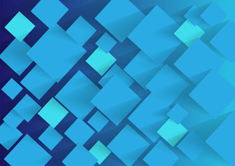 abstract square blank paper blue vector background, rectangle overlapping with shadow modern concept, space for text or message web and book design