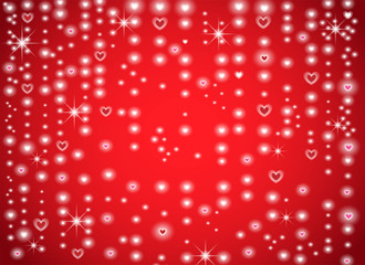 red heart shape vector background, love and valentine day concept, space for text or message design