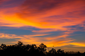 clouds and sky at sunset.