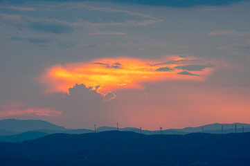 Wind Turbines on Distant Hills