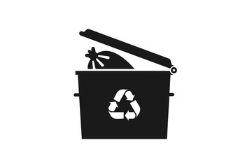 full recycle bin icon vector illustration