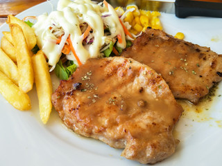 Beef Steak on white dish