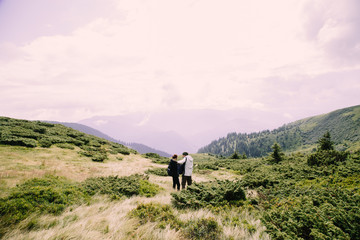 Foggy landscape near Blyznytsya mountain in the Carpathian mountains