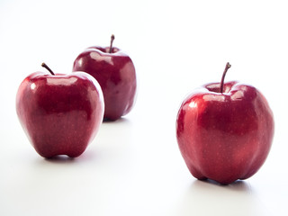 Red apples isolated on white background