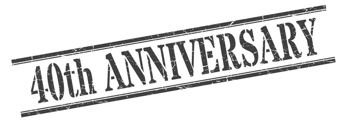 40th anniversary stamp. 40th anniversary square grunge sign. 40th anniversary