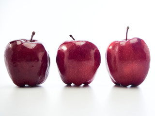 Red apples isolated on white background