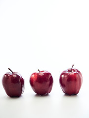 Red apples isolated on white background