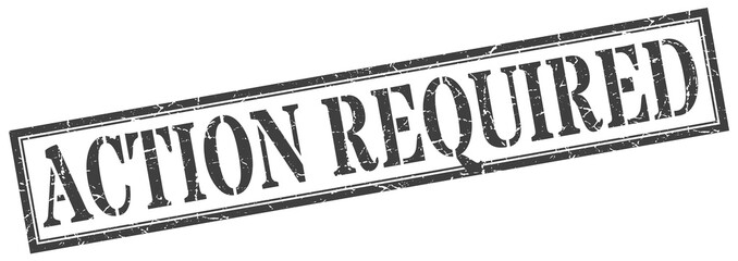 action required stamp. action required square grunge sign. action required