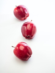 Red apples isolated on white background