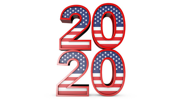 2020 United States of America Presidential Election sign. 3D Rendering