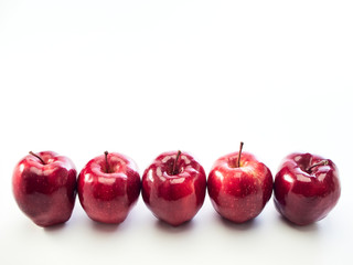 Red apples isolated on white background