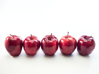 Red apples isolated on white background