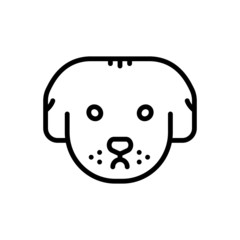 Black line icon for dog 