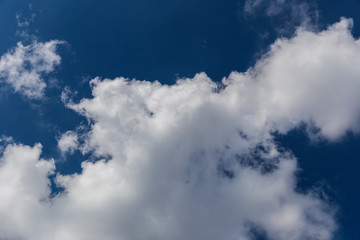 Fluffy beautiful clouds on a background of blue sky