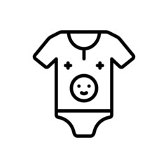 Black line icon for onesie 