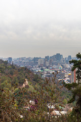 Obraz premium View of Santiago from San Cristobal Hill in Chile