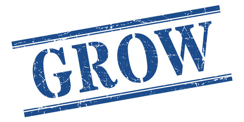 grow stamp. grow square grunge sign. grow