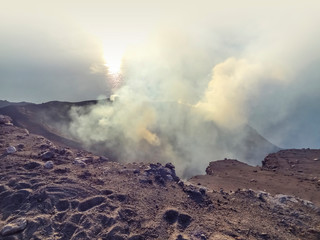 crater at Mount Stromboli