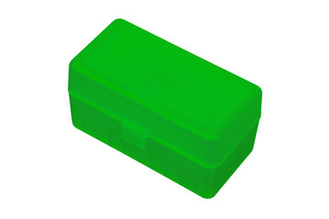 Plastic box for cartridges isolate on white background