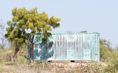 Shipping container used for storage of materials