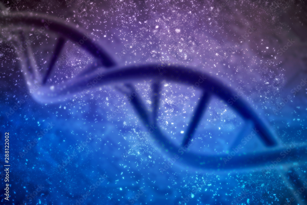 Poster 3d render of dna structure, abstract background