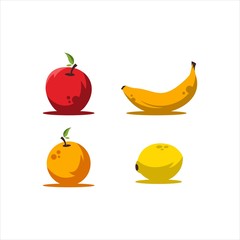 fruit set logo - vector illustration on a light background