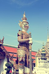 Bangkok Grand Palace. Retro filtered colors tone.