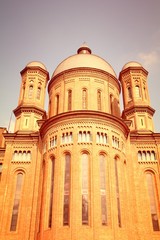 Modena church. Italian landmark. Vintage filtered color style.