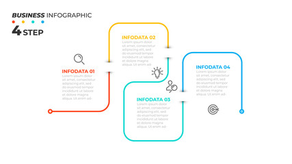 Timeline infographic thin line design with icons. Template for graph, diagram, presentations. Business concept with 4 options. Vector illustration.