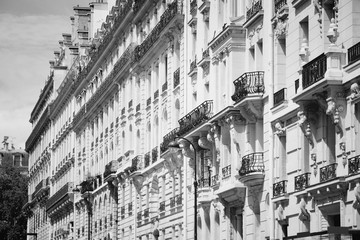 Paris city. Black and white retro style.