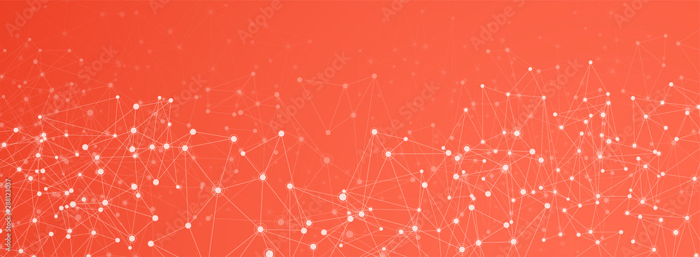 Poster global social communication horizontal background with colorful network.