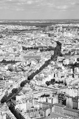 Paris, France. Black and white retro style.