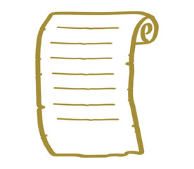 Vintage scroll on a white background. Symbol. Vector illustration.