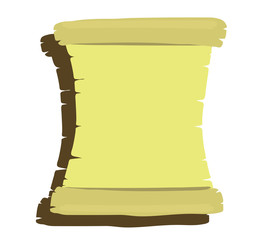 Vintage paper and shadow on a white background. Scroll. Vector illustration. 