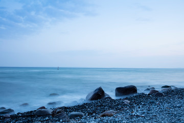 Küste im Abendlicht, Nationalpark Jasmund, Insel Rügen, Mecklenburg-Vorpommern, Deutschland, Europa