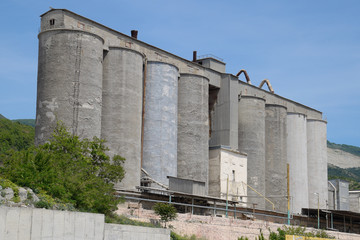 Grain terminal in port of Novorossiysk. Grain elevator.
