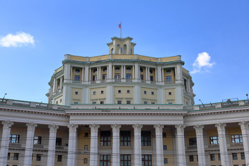 The building of the Academic Drama Theater of the Russian Army. The biggest scene in Europe. Moscow, Russia 
