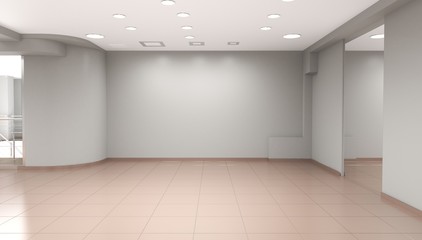 empty pavilion, interior visualization, 3D illustration