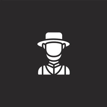 Amish Icon. Filled Amish Icon For Website Design And Mobile, App Development. Amish Icon From Filled Stereotypes Collection Isolated On Black Background.